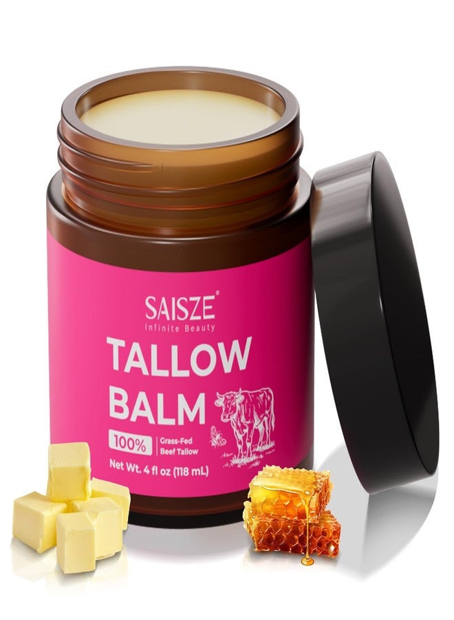 SAISZE Beef Tallow for Skin, Tallow and Honey Balm, 100% Grass Fed Beef Natural Moisturizer for Face, Dry Skin, 4oz - Image 1